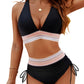 💃Oferta de Vacaciones 49% DESCUENTO💃Bikini de Cintura Alta con Control de Abdomen en Bloques de Color