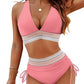 💃Oferta de Vacaciones 49% DESCUENTO💃Bikini de Cintura Alta con Control de Abdomen en Bloques de Color