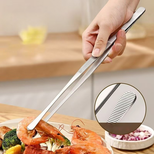 Pinzas Multiusos de Acero Inoxidable Antideslizantes para BBQ y Repostería