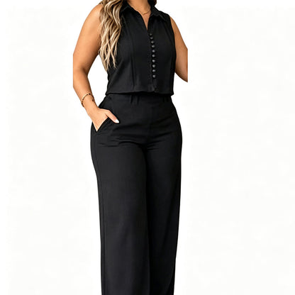 Conjunto de 2 Piezas: Top sin Mangas y Pantalón para Mujer