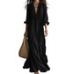 Vestido Maxi Escalonado con Cuello en V y Volantes para Mujer