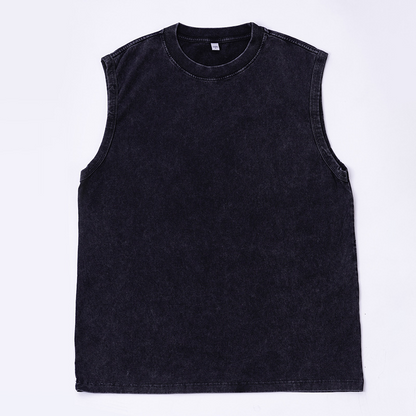 Camiseta sin mangas vintage lavada para hombre