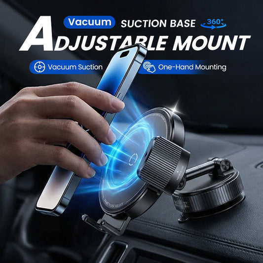 🎉 Oferta 2026 — ¡Más de 61,000 Vendidos! 🚗 Soporte Magnético Ajustable para Auto con Base de Succión al Vacío – Rotación 1080° 🧲