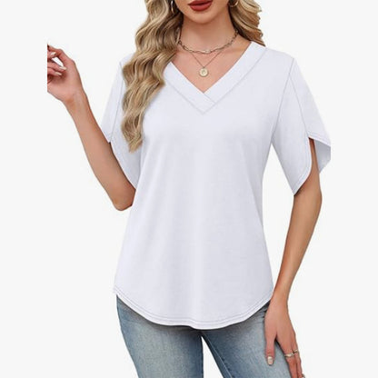 🎉 ¡TIEMPO LIMITADO 50% DE DESCUENTO! 👚 Blusa de Manga Mariposa con Escote en V – Suave Brisa Femenina 🌸