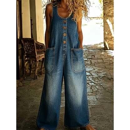 🎉 ¡TIEMPO LIMITADO 50% DE DESCUENTO! 🩳 Mono Sin Mangas de Pierna Ancha – Frescura Veraniega ☀️