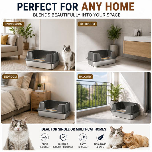 😺💩 ¡50% DESCUENTO! La caja de arena que elimina el suelo sucio y los malos olores – Perfecta para hogares con varios gatos. 🛡️💨