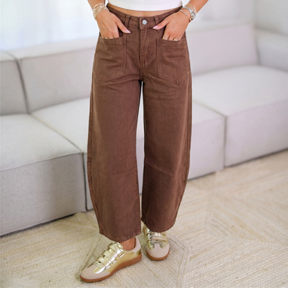Pantalones de Pierna Ancha y Cintura Alta para Mujer
