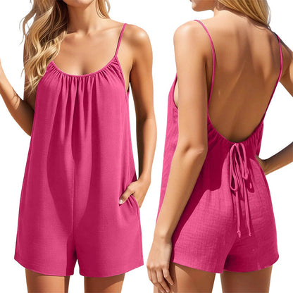 Mono Casual de Verano con Espalda Descubierta para Mujer