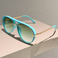 Gafas de Sol Retro de Doble Puente para Mujer