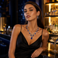 Conjunto de Collar y Aretes con Colgante de Lágrima Brillante