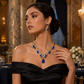 Conjunto de Collar y Aretes con Colgante de Lágrima Brillante