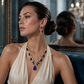 Conjunto de Collar y Aretes con Colgante de Lágrima Brillante