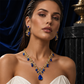 Conjunto de Collar y Aretes con Colgante de Lágrima Brillante
