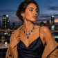 Conjunto de Collar y Aretes con Colgante de Lágrima Brillante
