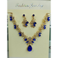 Conjunto de Collar y Aretes con Colgante de Lágrima Brillante