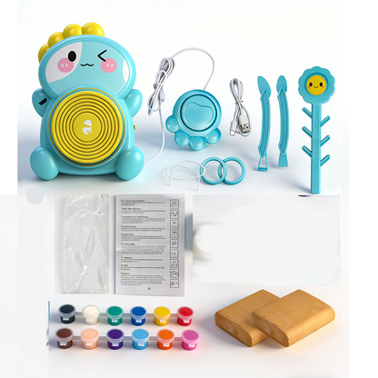 🎨 ¡50% DESCUENTO! 🏺 Torno de Alfarería Eléctrico para Niños Set DIY – Fácil de Usar, Experiencia Creativa y Segura – Perfecto para Modelar y Crear con Arcilla 👧