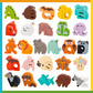 Juguete de Madera de Emparejamiento de Letras y Animales de 26 Piezas