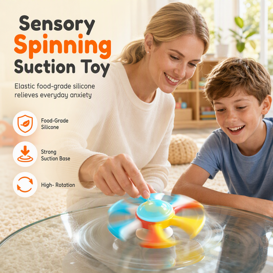 Juguete de alivio del estrés de la taza de succión de silicona Fidget Spinner para niños y adultos