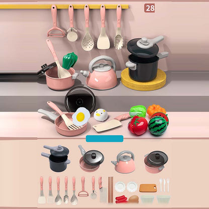 Juego de Juguetes de Cocina y Vajilla de Simulación