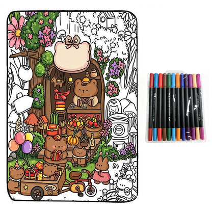 Manta de dibujo de bricolaje de unión familiar