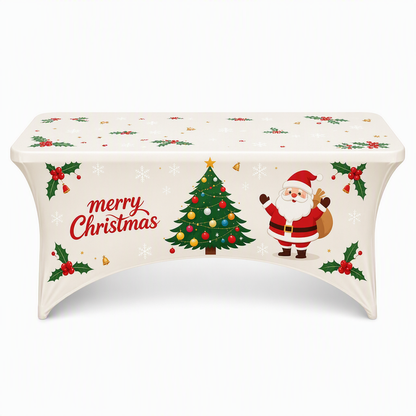 Cubierta de mesa estirada de Navidad para mesas rectangulares