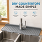Cuttable Food Grade Silicone Faucet Splash Guard Mat Thickened Sloped Kitchen Sink Draining Pad with Pattern