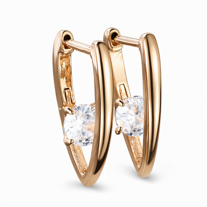 Pendientes clásicos y elegantes en forma de V para mujeres